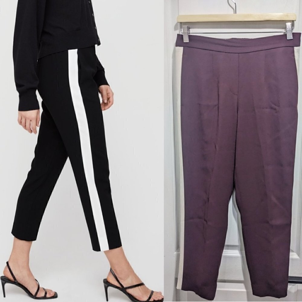 Aritzia Babaton | Conan Cropped Pant Terado In Burgundy Stripe